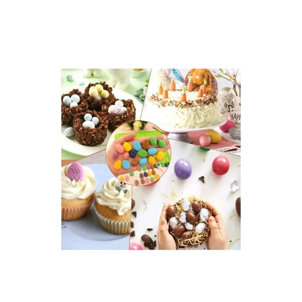 Easter Molds Silicone Mini Egg, Bunny, Carrot Molds for Chocolate Candy Gummies